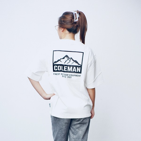 Coleman Mountain Print Unisex T-Shirt (White) (S Size)