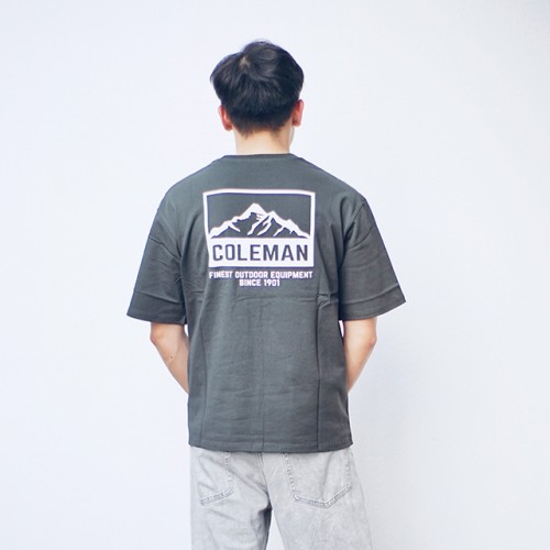 Coleman Mountain Print Unisex T-Shirt (Charcoal) (L Size)