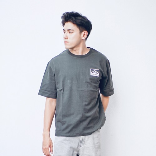 Coleman Mountain Print Unisex T-Shirt (Charcoal) (L Size)
