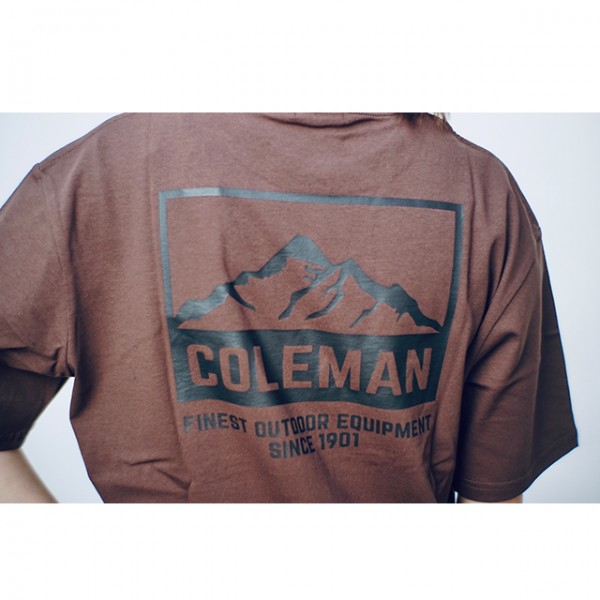 Coleman Mountain Print Unisex T-Shirt (Brown) (L Size)