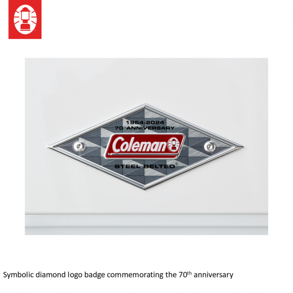 Coleman 54QT/51L 70th Limited Steel Belt Cooler (White) (EX)